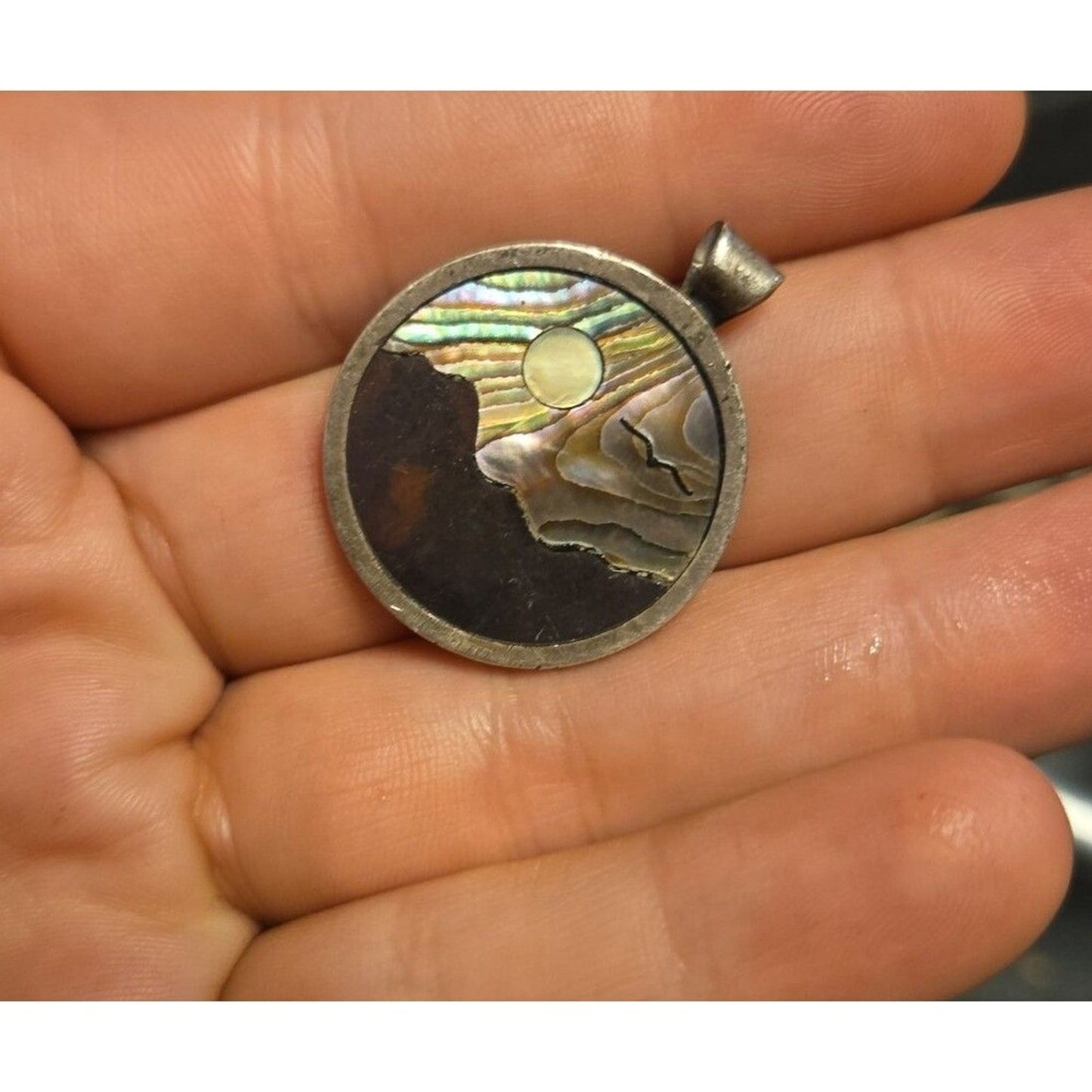 Inlaid Sterling Silver Pendant