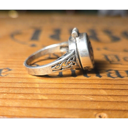 Celtic Poison Ring Vintage sterling silver ring sz 5