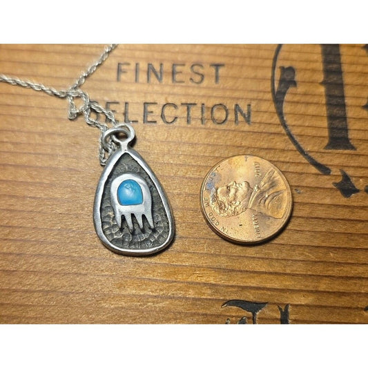 Bear Claw Sterling Silver Pendant Necklace