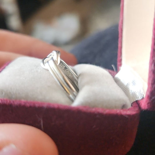 LOVERS KNOT Vintage Sterling Silver Ring Sz 7.5
