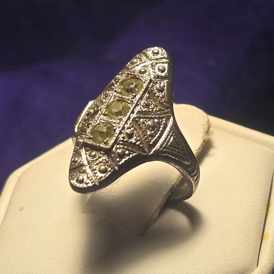 Art deco Vintage Sterling Silver Ring Sz 4