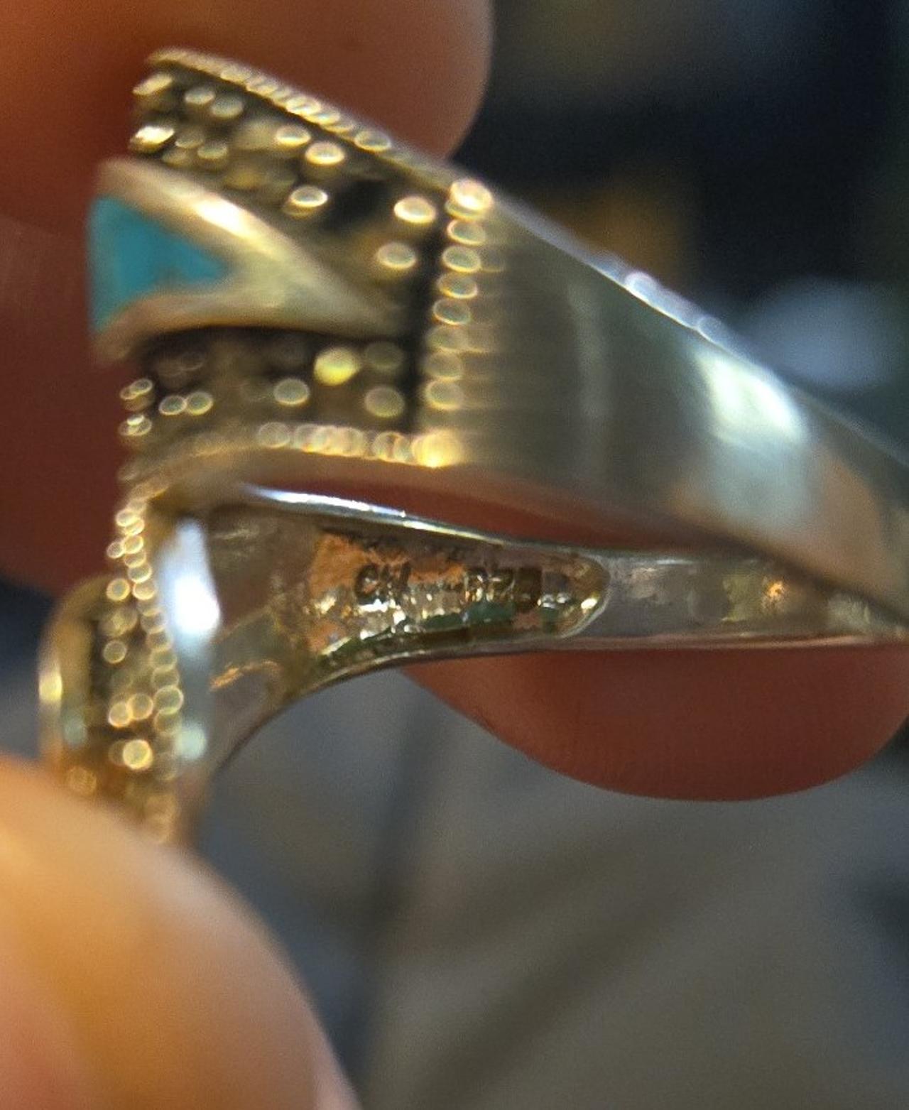 Southwestern Vintage Sterling Silver 925 Ring Sz 8