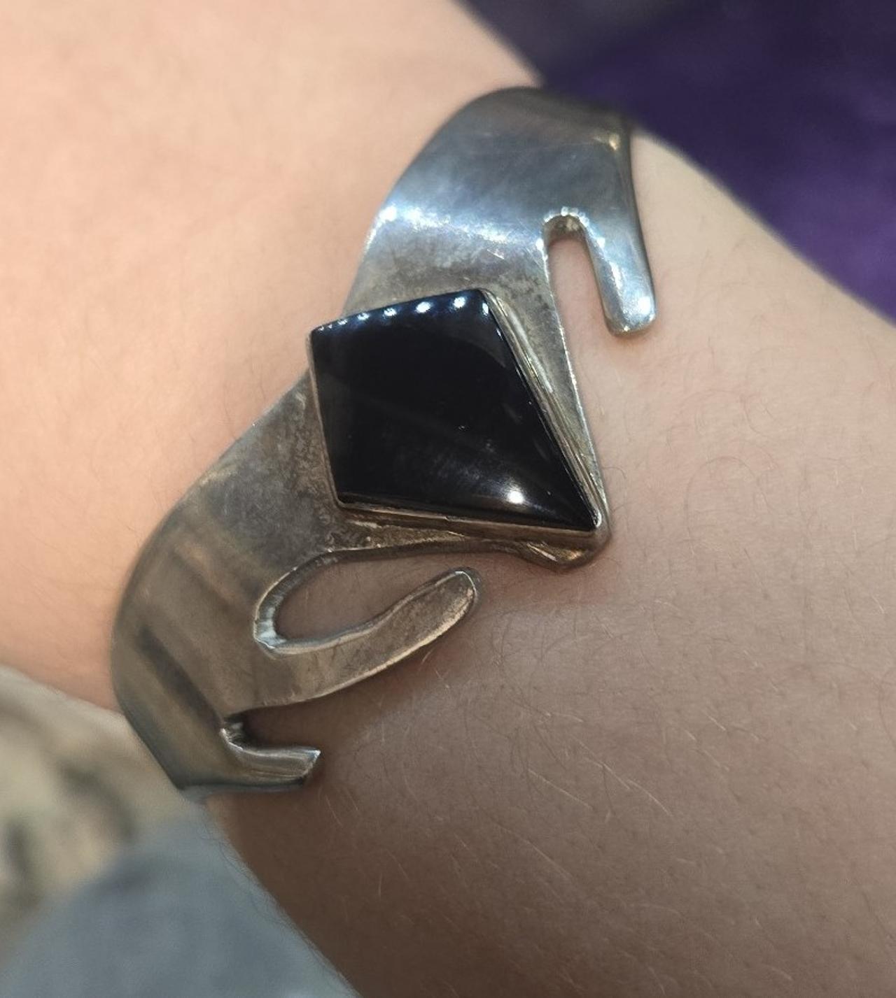 7.5 inch Mexico Sterling Silver Bracelet Cuff - Taxco #1