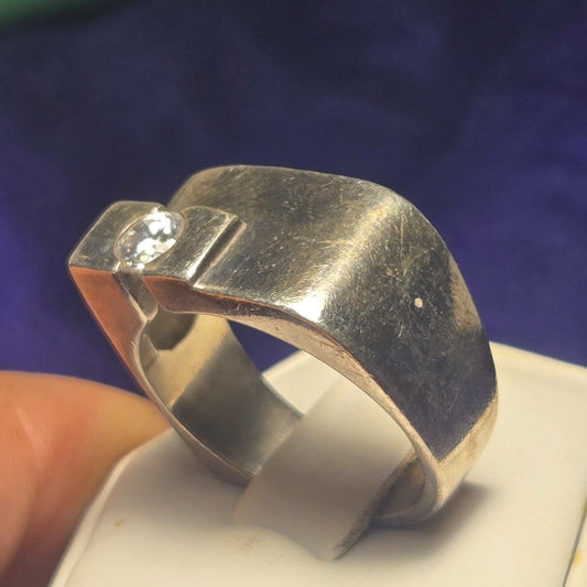 Chunky heavy Vintage Sterling Silver Ring Sz 10.5