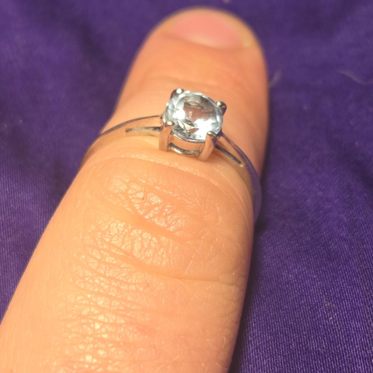 Solitaire Vintage Sterling Silver 925 Ring Sz 7