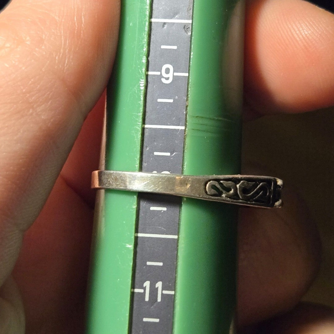 Blue Solitaire vintage sterling silver ring sz 10