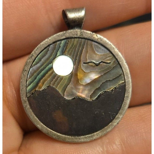 Inlaid Sterling Silver Pendant