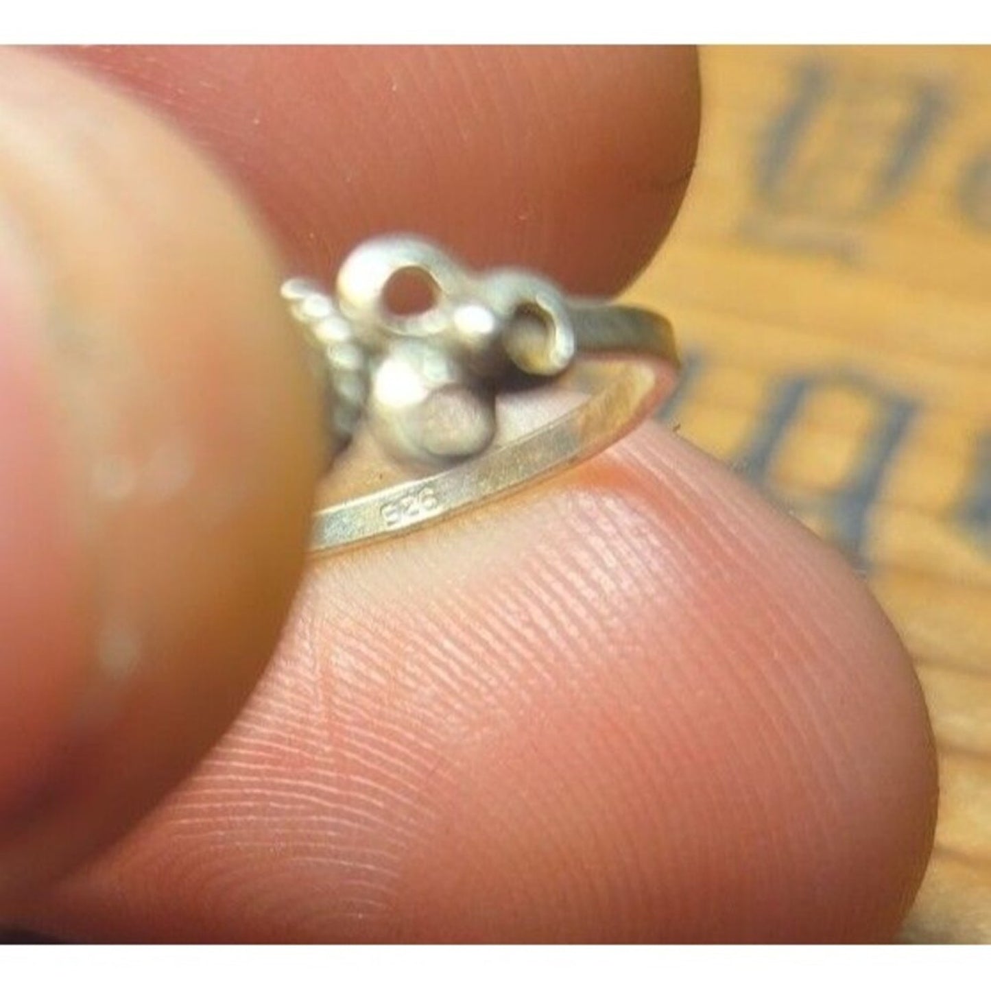 Vintage sterling silver ring sz 1