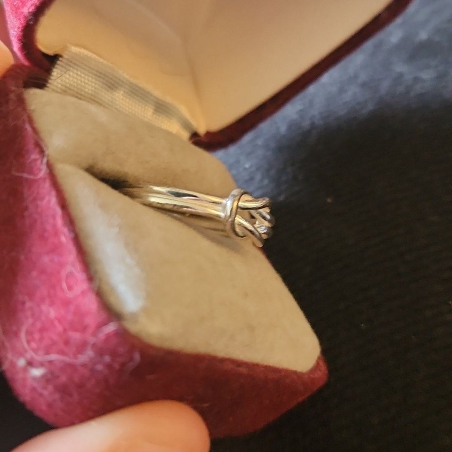 LOVERS KNOT Vintage Sterling Silver Ring Sz 7.5