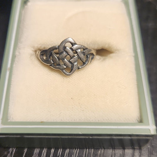 Celtic Vintage Sterling Silver Ring Sz 5.5