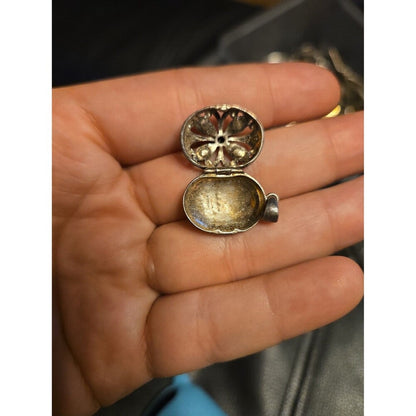 Art deco locket pendant sterling silver