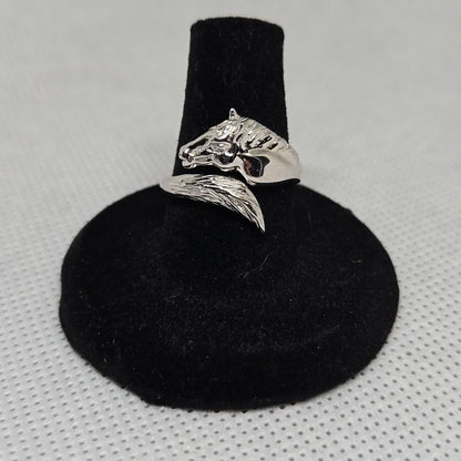 Horse Vintage Sterling Silver Ring Sz 6.5