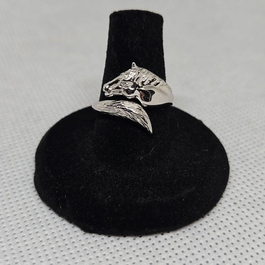 Horse Vintage Sterling Silver Ring Sz 6.5