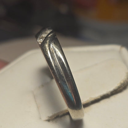 10K White Gold Simple Band Sz 6.5