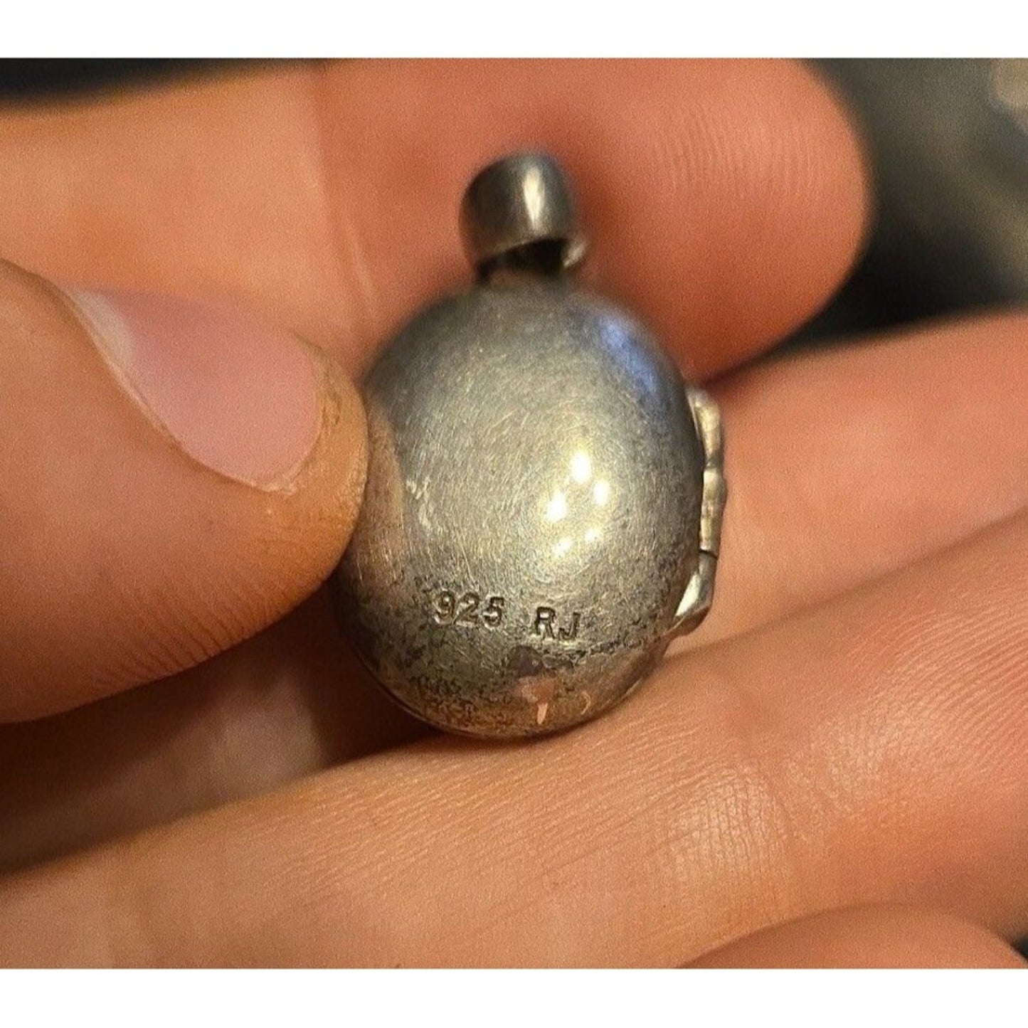 Art deco locket pendant sterling silver