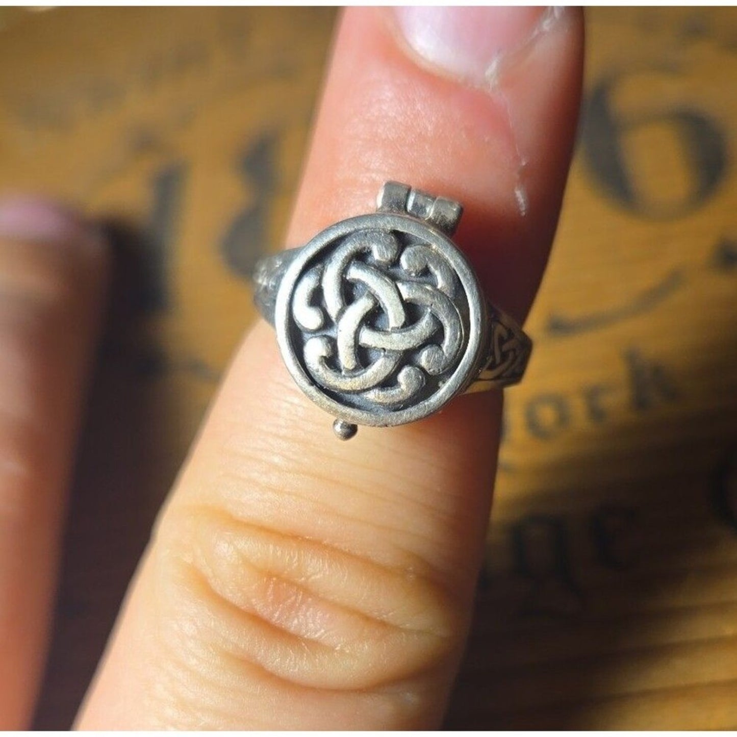 Celtic Poison Ring Vintage sterling silver ring sz 5