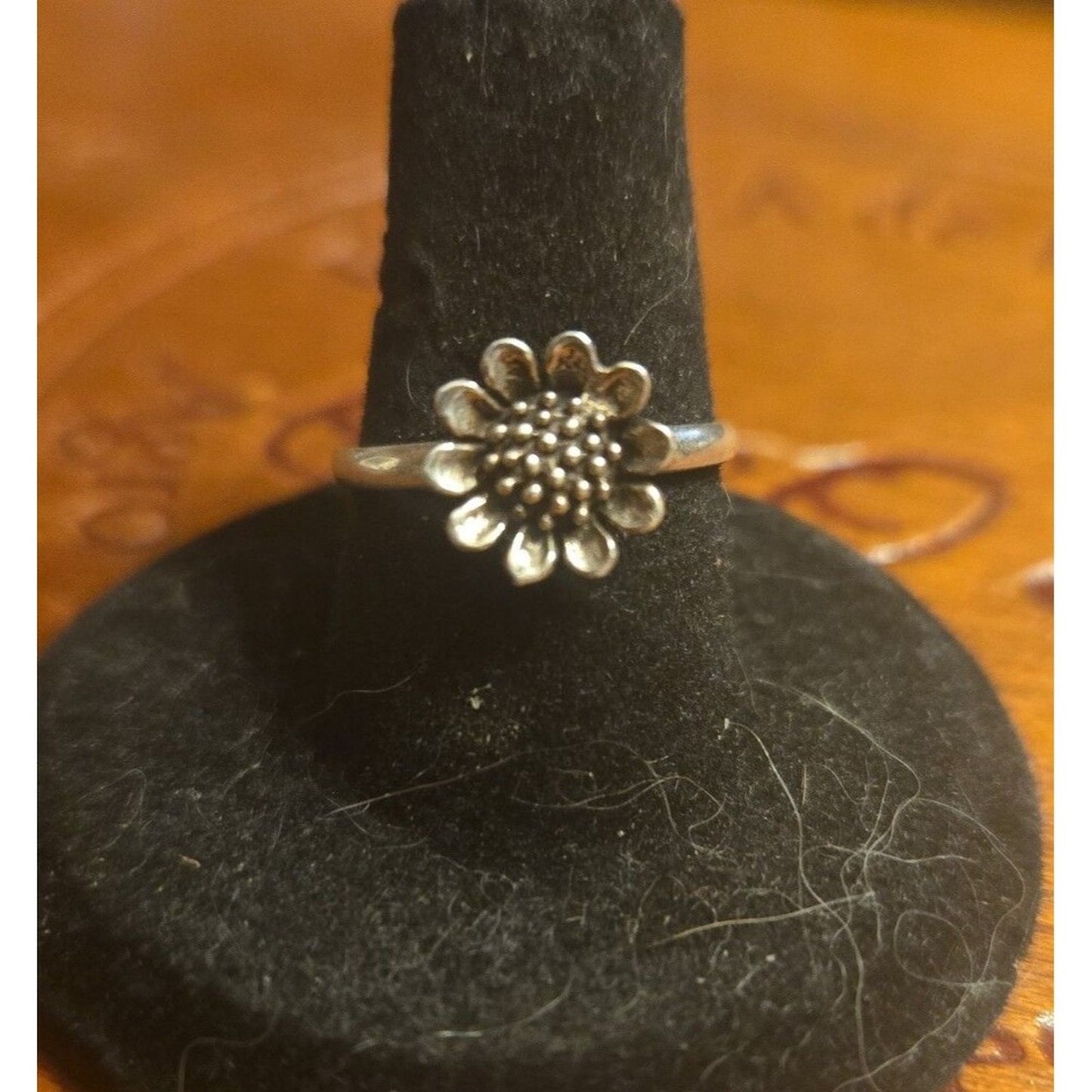 Flower Vintage sterling silver ring sz 5
