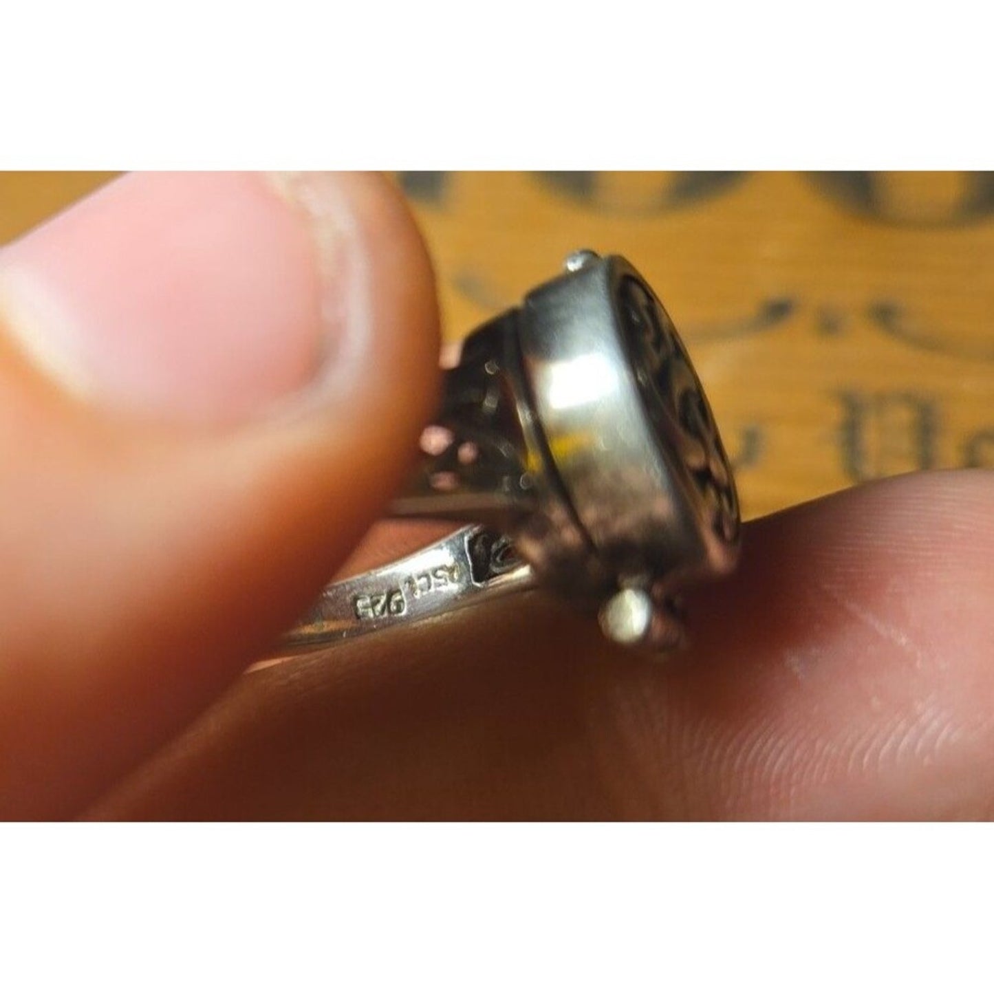 Celtic Poison Ring Vintage sterling silver ring sz 5