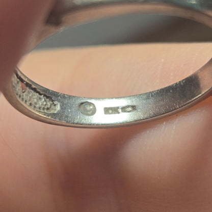10K White Gold Simple Band Sz 6.5