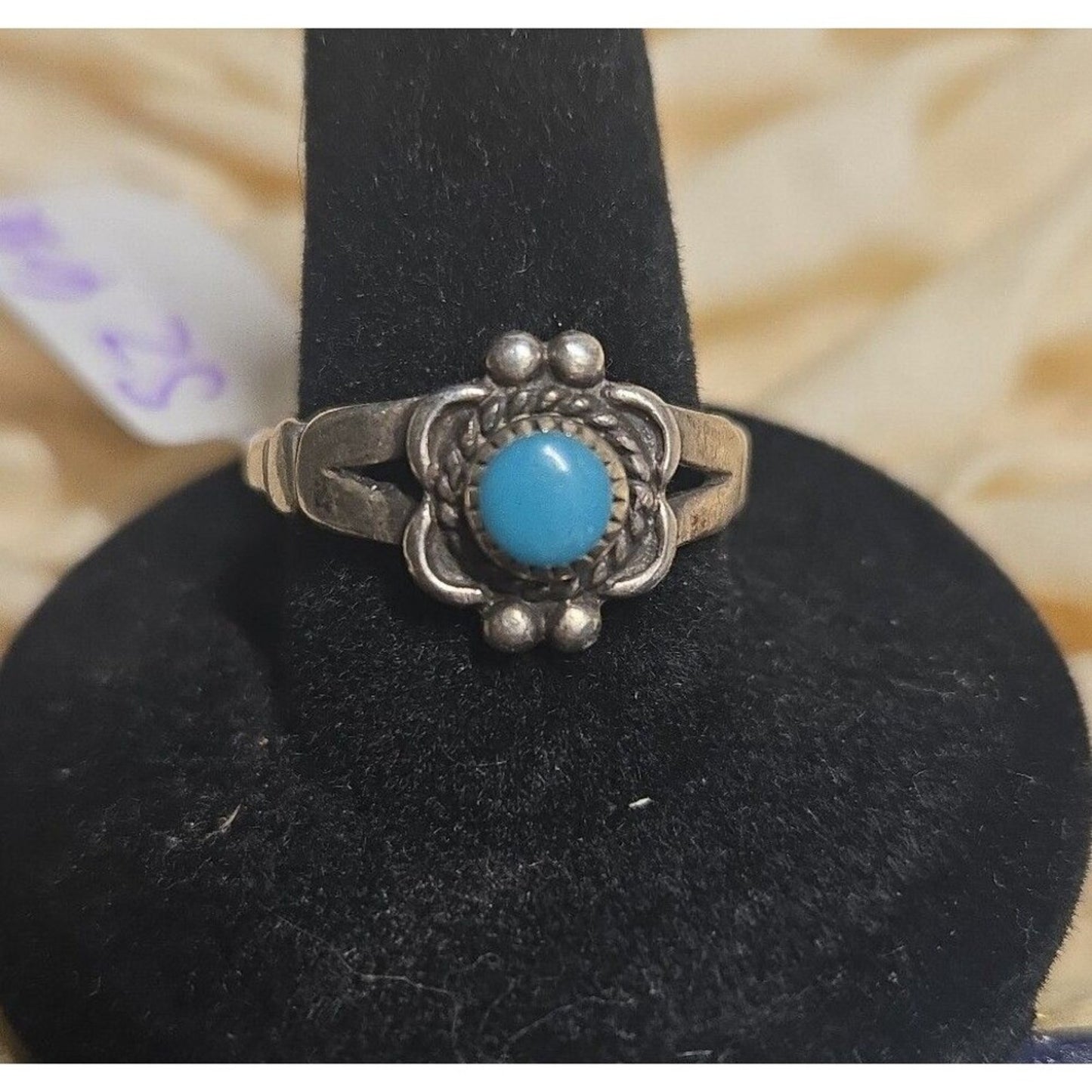 vintage southwestern turquoise sterling silver ring sz 6.5