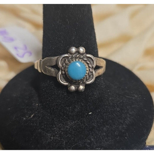 vintage southwestern turquoise sterling silver ring sz 6.5