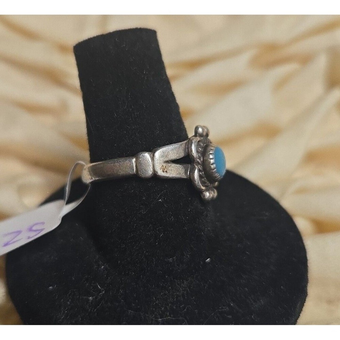 vintage southwestern turquoise sterling silver ring sz 6.5