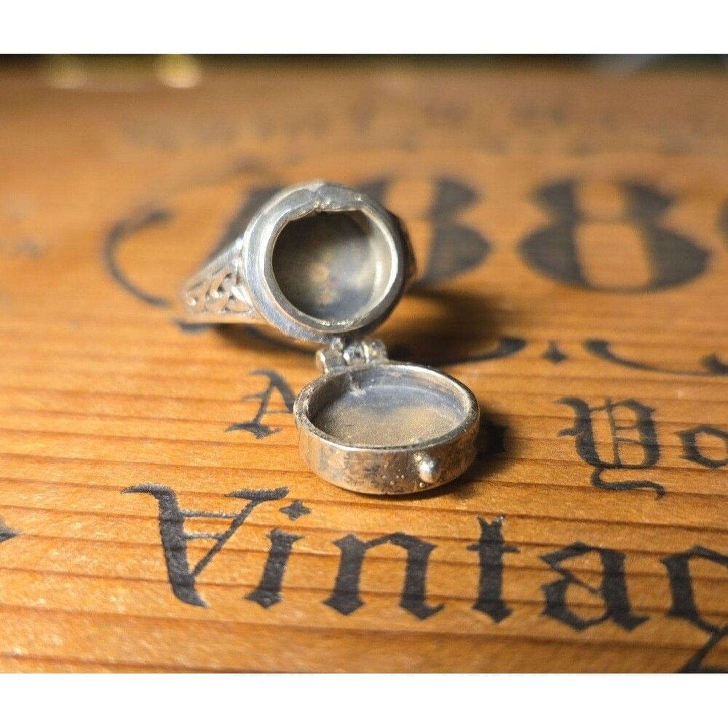 Celtic Poison Ring Vintage sterling silver ring sz 5