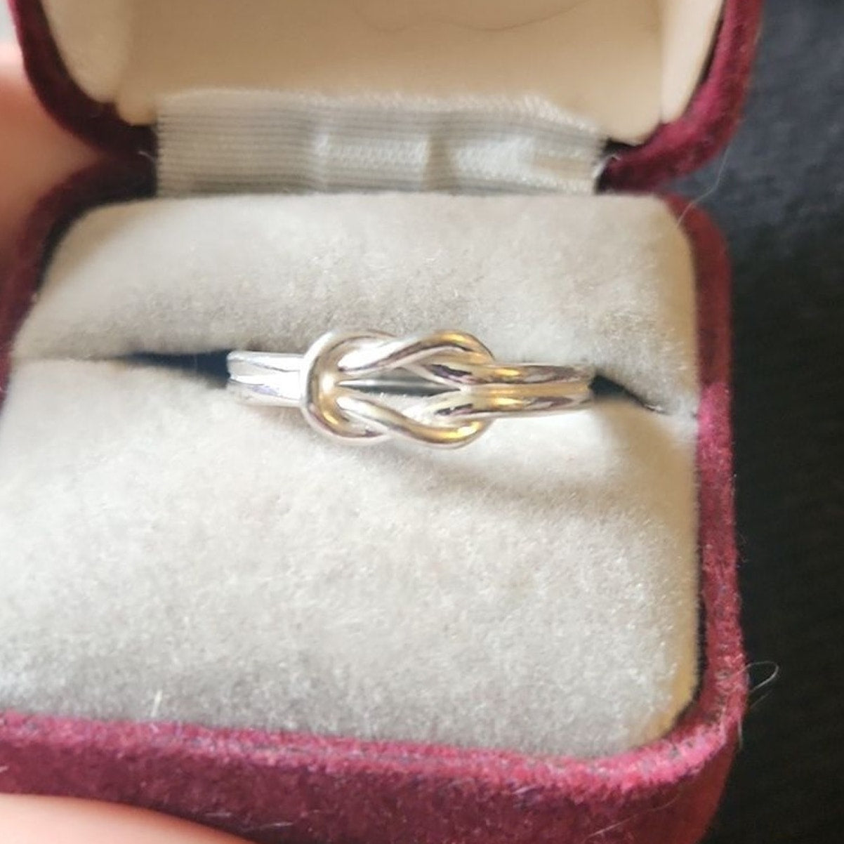 LOVERS KNOT Vintage Sterling Silver Ring Sz 7.5