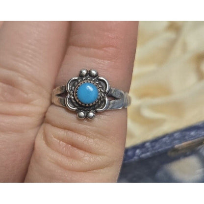 vintage southwestern turquoise sterling silver ring sz 6.5