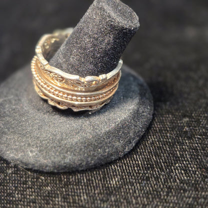 Sterling Fidgit Spinning Ring sz 9