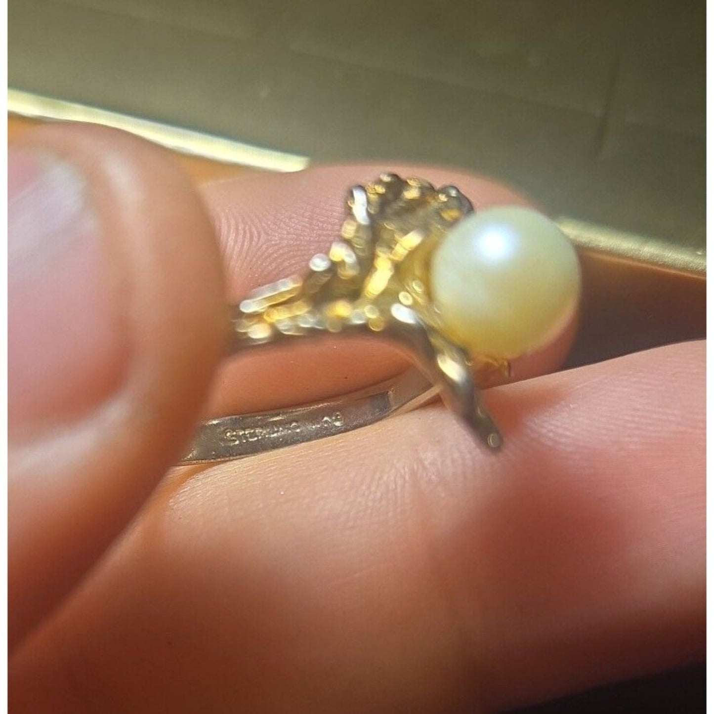 Vintage sterling silver ring sz 7 (adjustable)