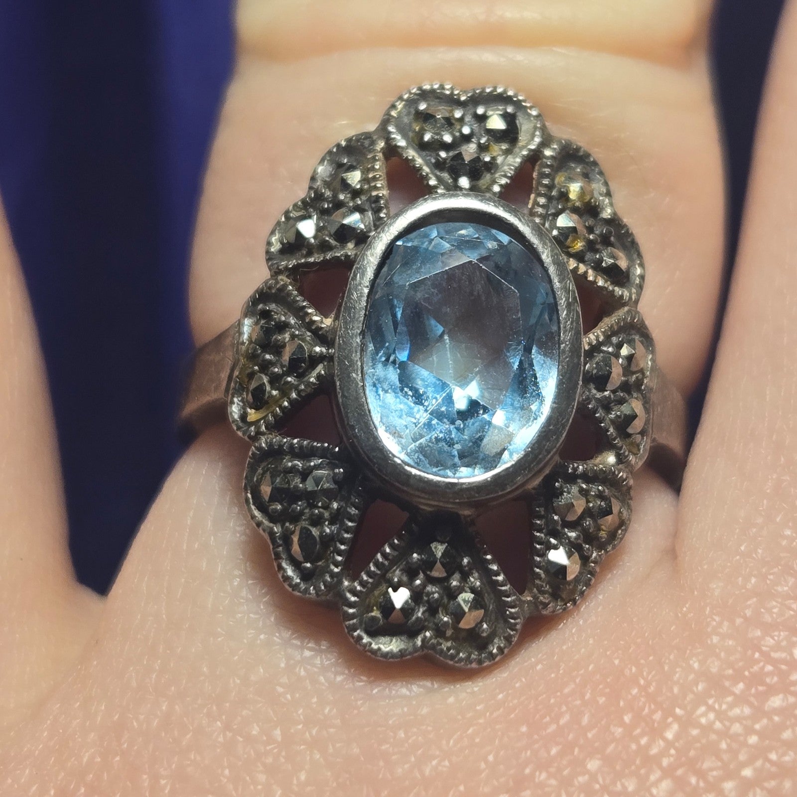 Vintage Sterling Silver 925 Ring Sz 8.5