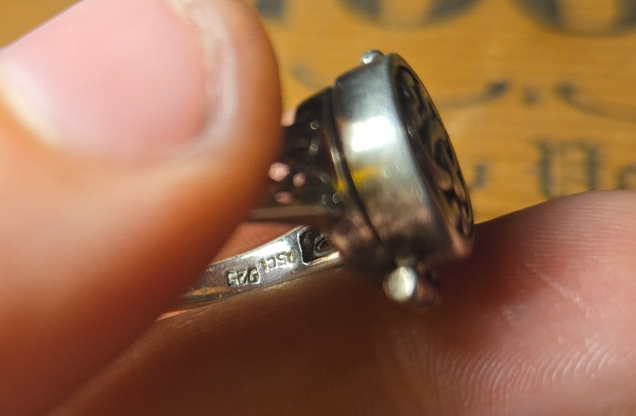 Celtic Poison Ring Vintage sterling silver ring sz 5