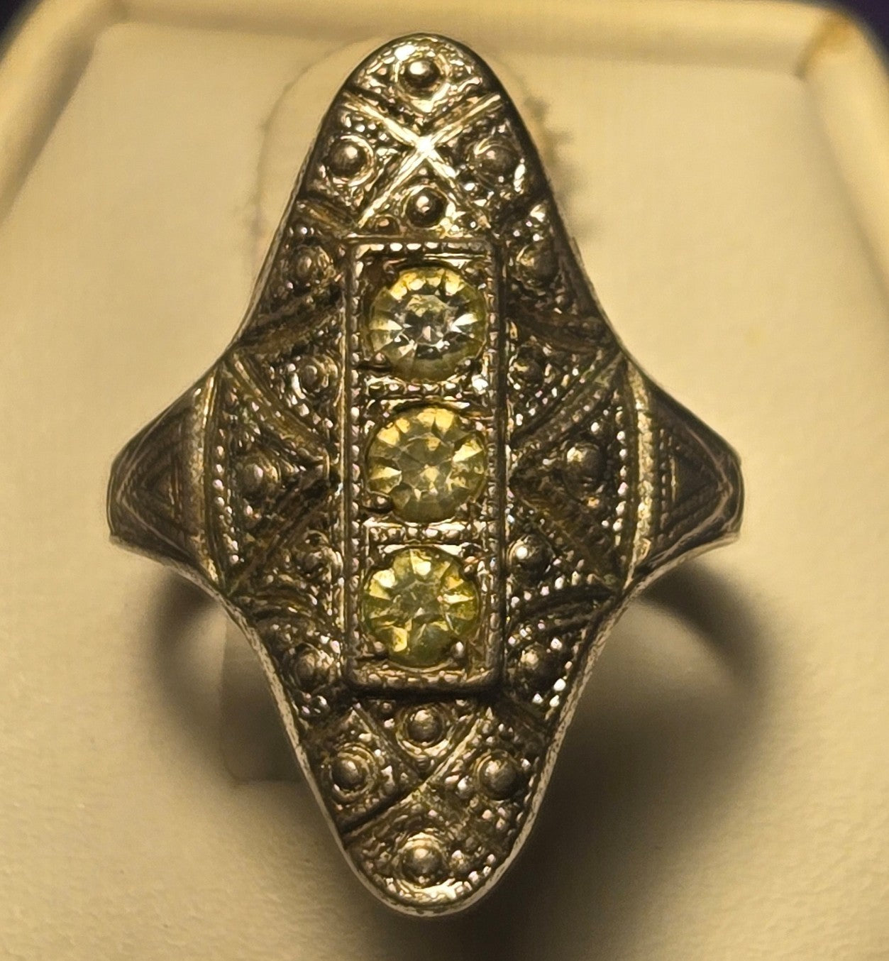 Art deco Vintage Sterling Silver Ring Sz 4