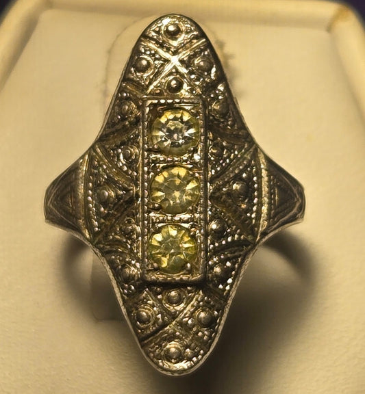 Art deco Vintage Sterling Silver Ring Sz 4