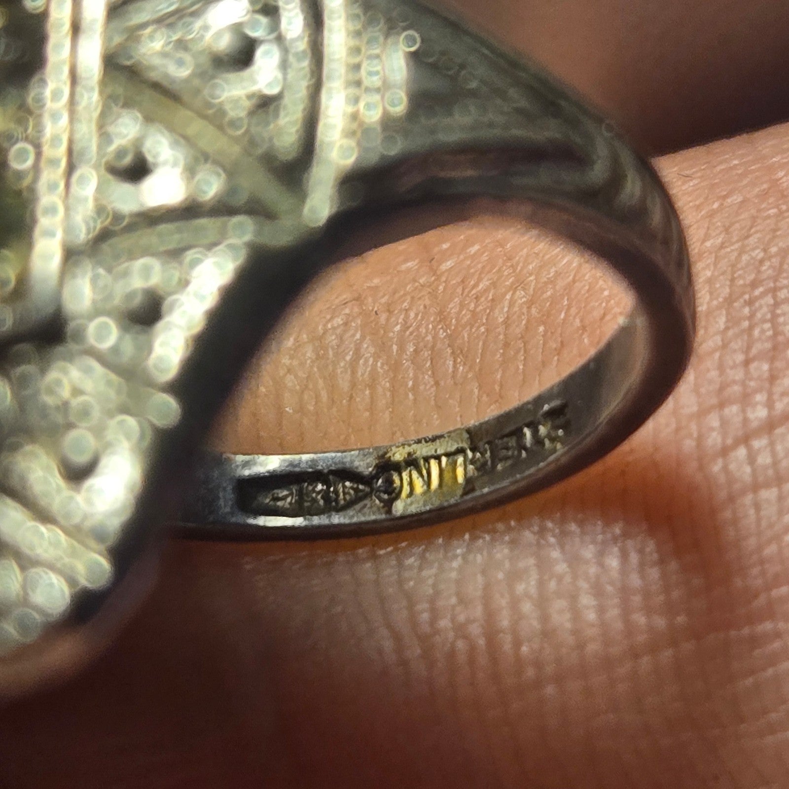 Art deco Vintage Sterling Silver Ring Sz 4