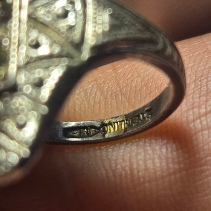 Art deco Vintage Sterling Silver Ring Sz 4