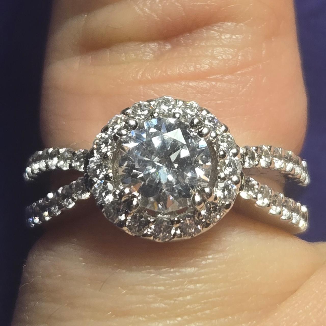 Romance Engagement Sterling Silver Ring Sz 6