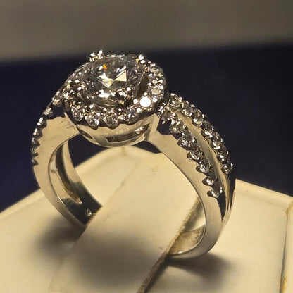 Romance Engagement Sterling Silver Ring Sz 6