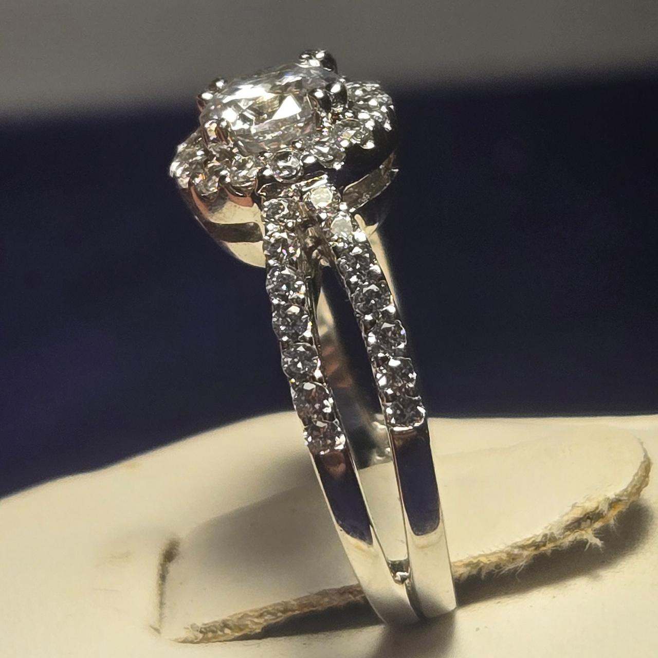 Romance Engagement Sterling Silver Ring Sz 6