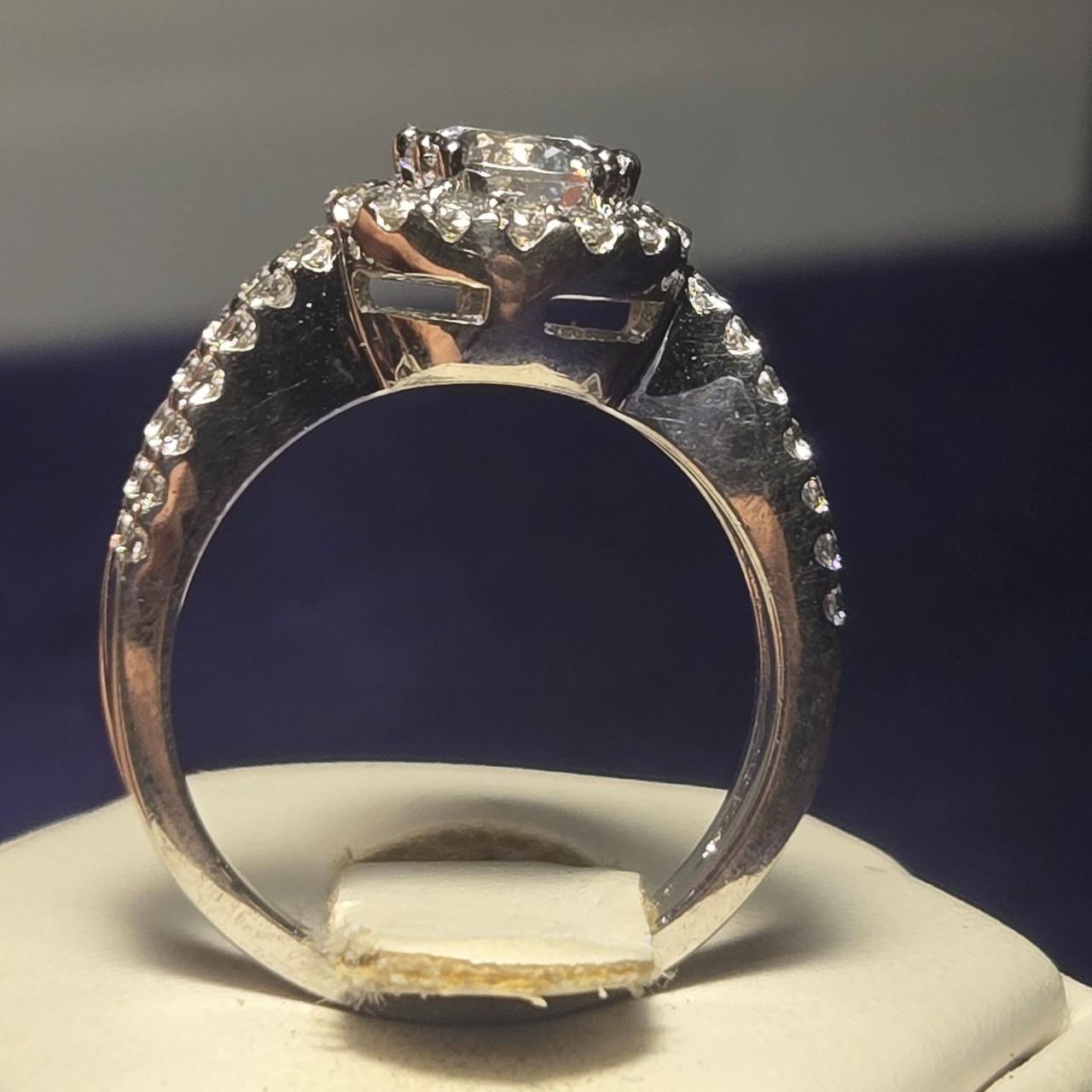 Romance Engagement Sterling Silver Ring Sz 6