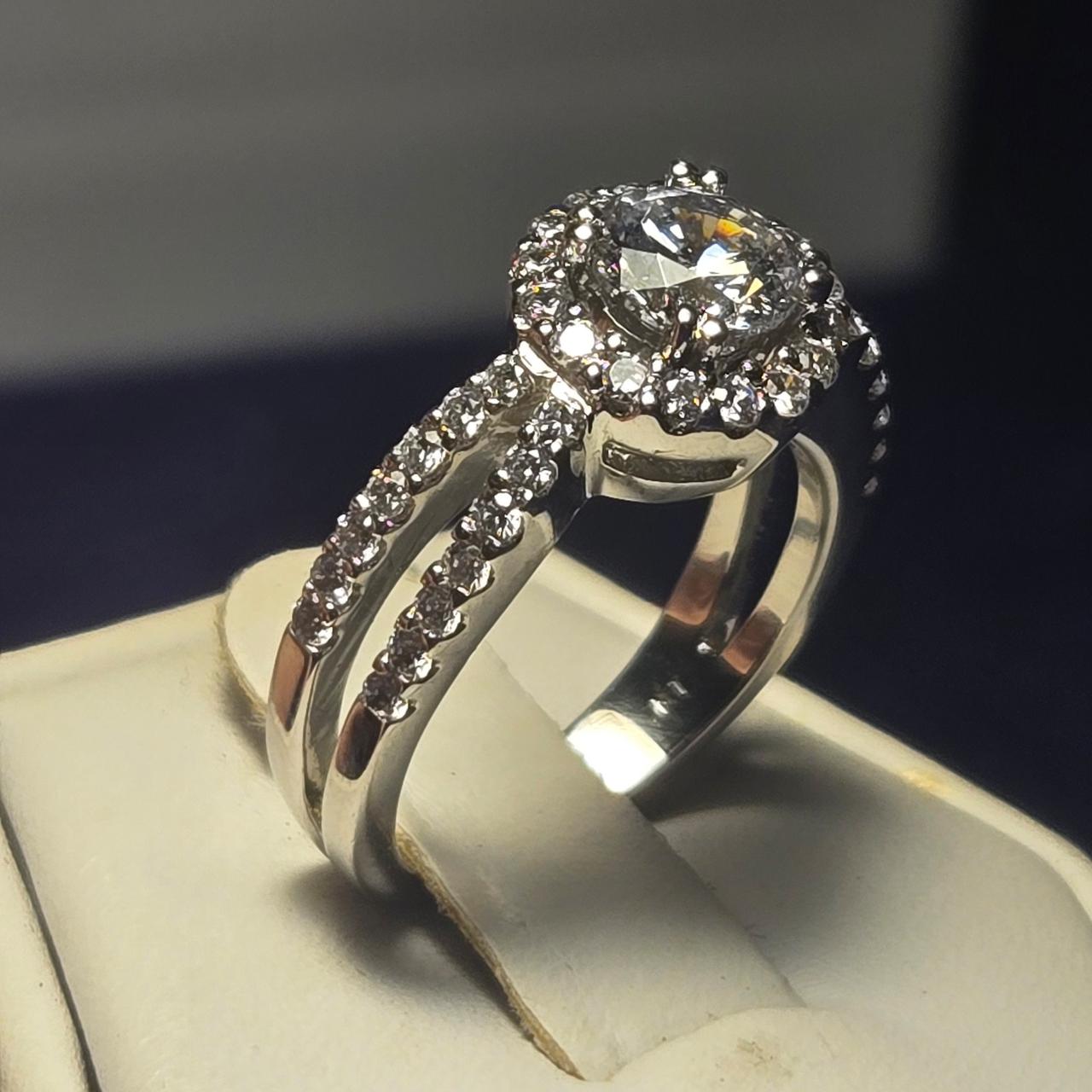 Romance Engagement Sterling Silver Ring Sz 6