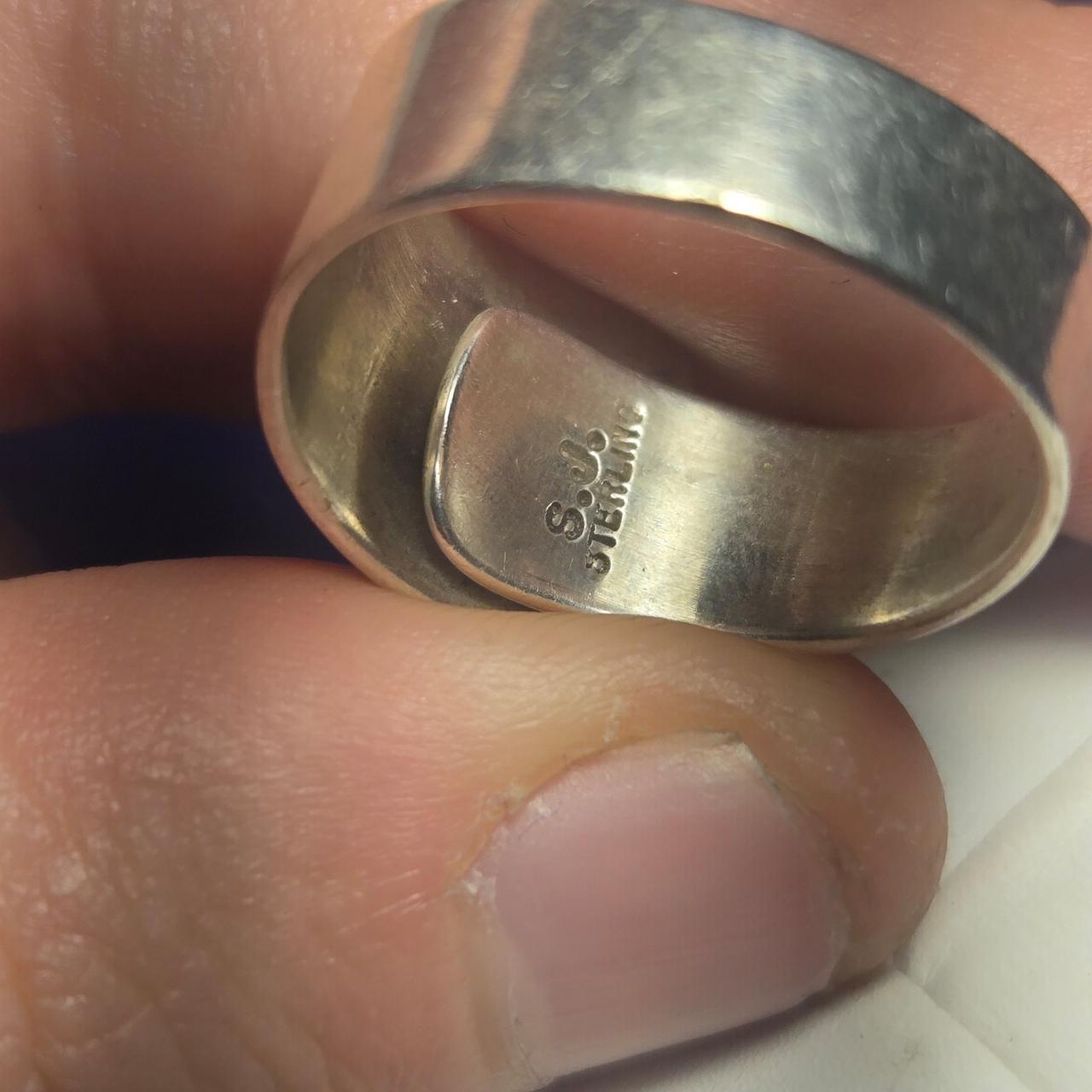 Vintage Sterling Silver 925 Ring Sz 8 adjustable