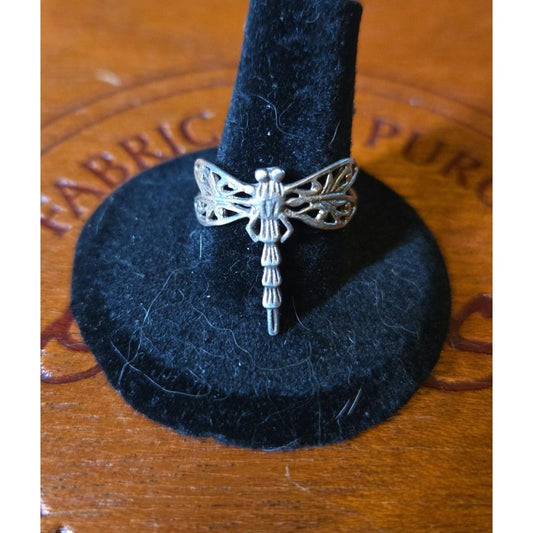 DRAGONFLY Vintage sterling silver ring sz 6.5