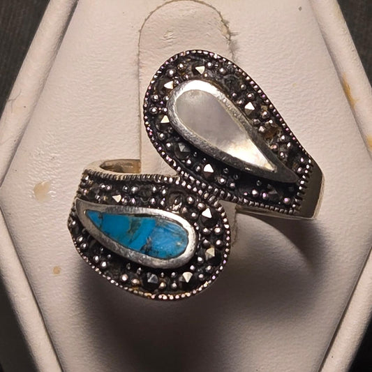 Southwestern Vintage Sterling Silver 925 Ring Sz 8