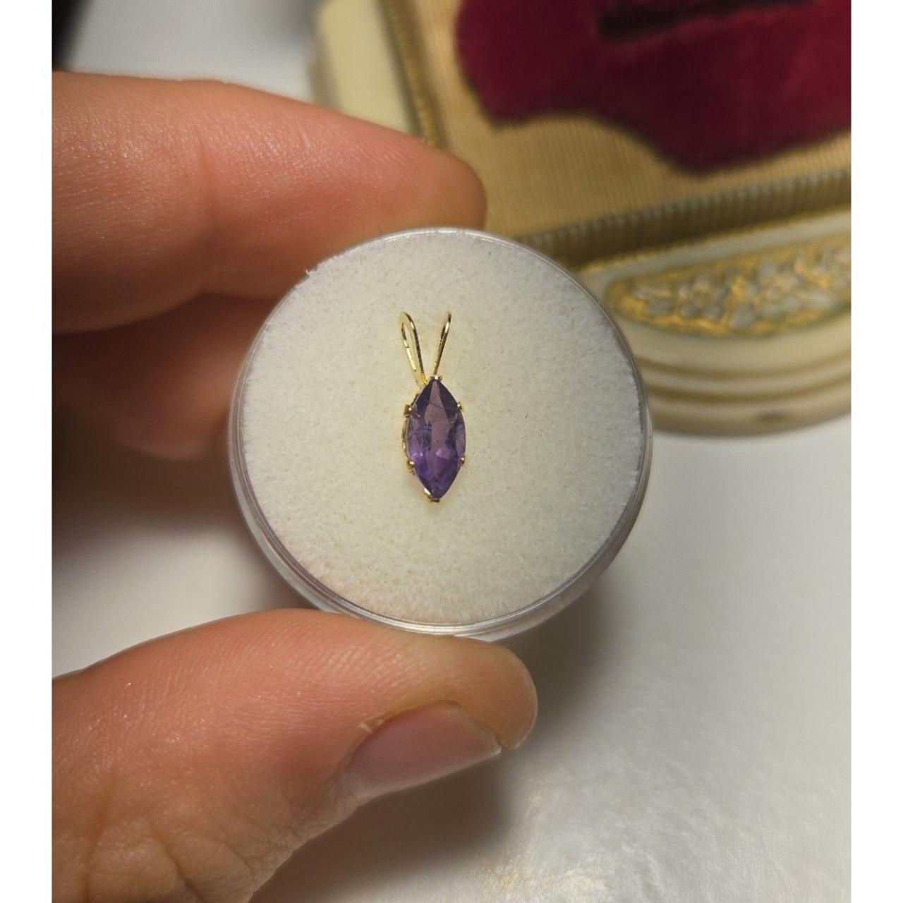 14kt Solid Gold Pendant AMETHYST