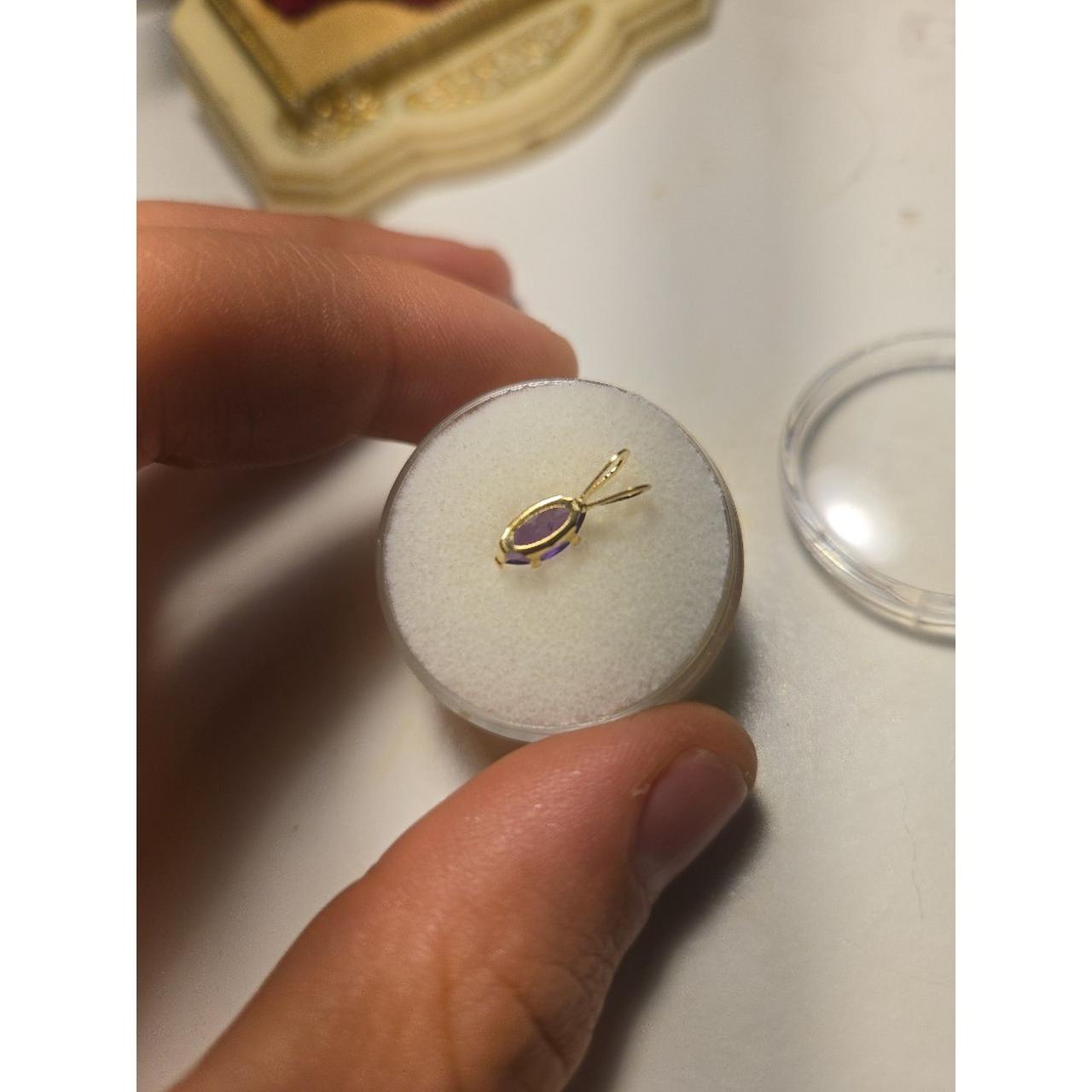 14kt Solid Gold Pendant AMETHYST