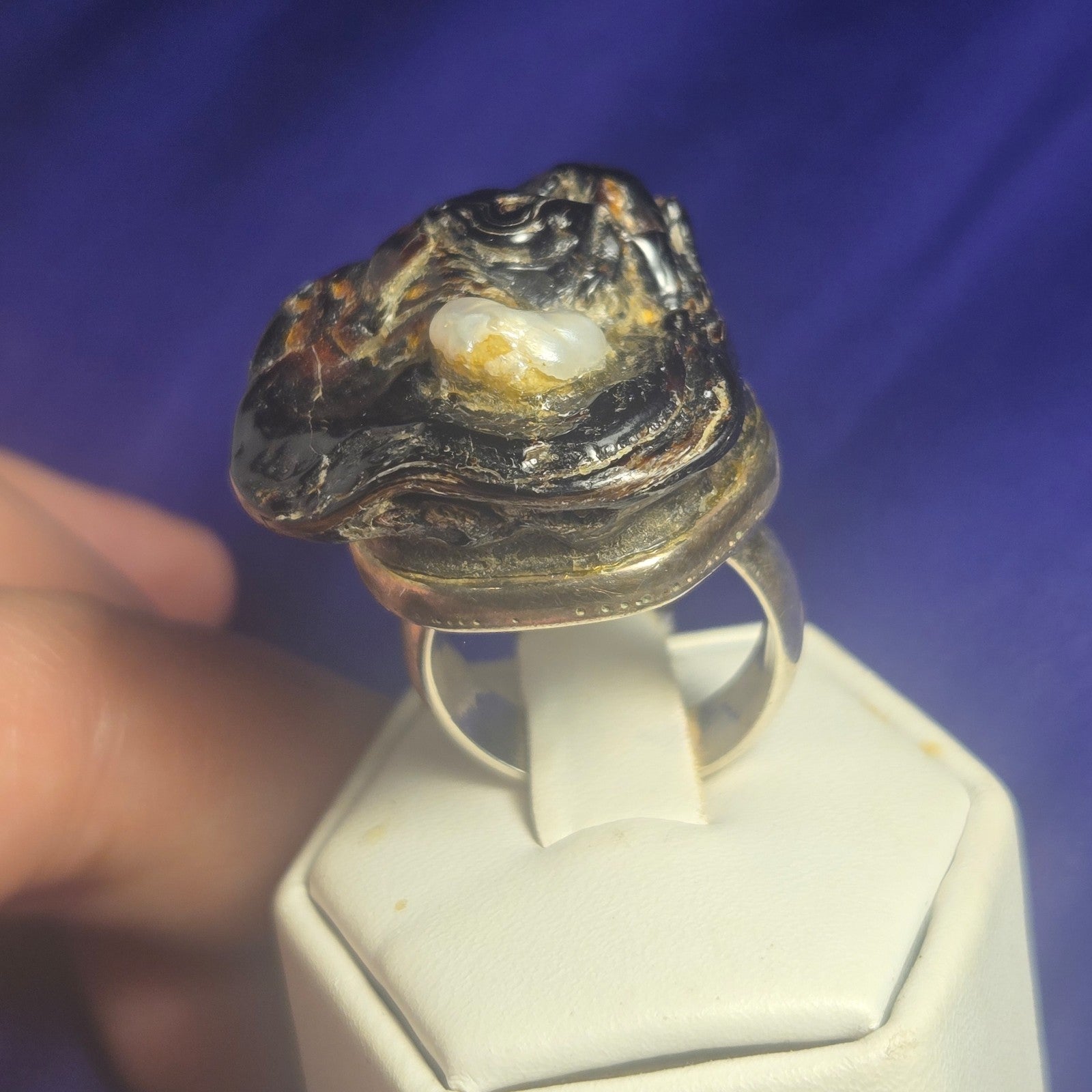 Artisan Pearl Vintage Sterling Silver 925 Ring Sz 6.5