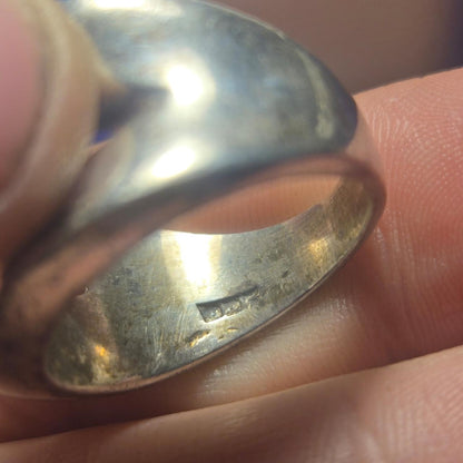 Heavy Vintage Sterling Silver Ring Sz 7