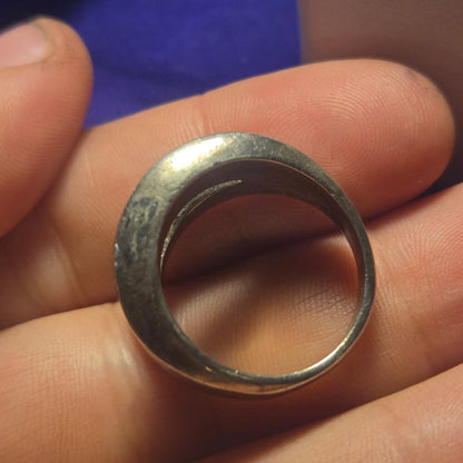 Heavy Vintage Sterling Silver Ring Sz 7